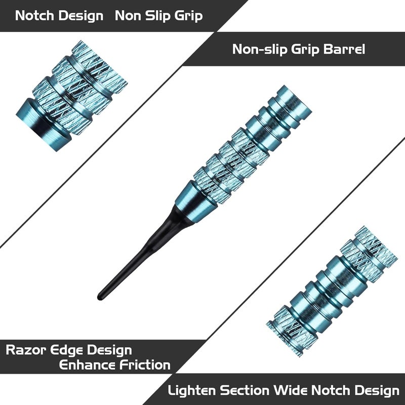 Turnart Darts Plastic Tip - Professional Soft Tip Darts Set for Electronic Dartboard 12 Pcs 18 Grams with 50 Extra Tips 24 Flights 2 Flight Protctors and Tool Kit Gift Darts - Image 4